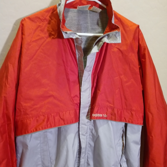 Vintage 80's Adidas Windbreaker Jacket and Pants Medium Red Silver Used. - Picture 2 of 15
